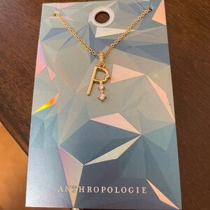 NWT Anthropologie monogram R necklace